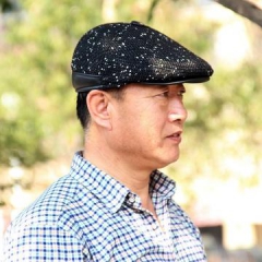 棉帽毛呢帽男士鸭舌帽 户外中老年人春秋季护耳帽子