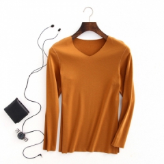 男士保暖T恤2017冬季新品随心裁无痕磨绒发热V领男式