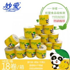 妙爱英熊本色竹浆卷纸4层145克*18卷/箱纯天然环保纸巾全国包邮